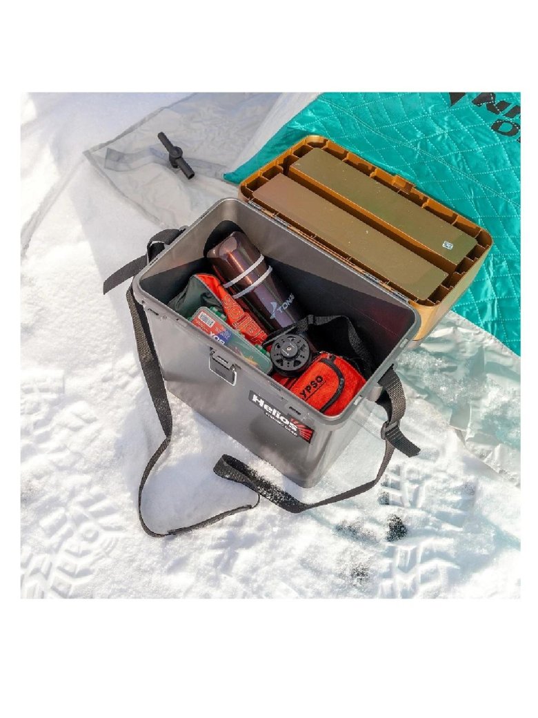 Ящик рыболовный зимний серый/салатовый (hs-ib-19-gg) helios