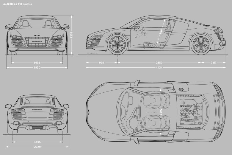 Audi r8 v10 blueprint