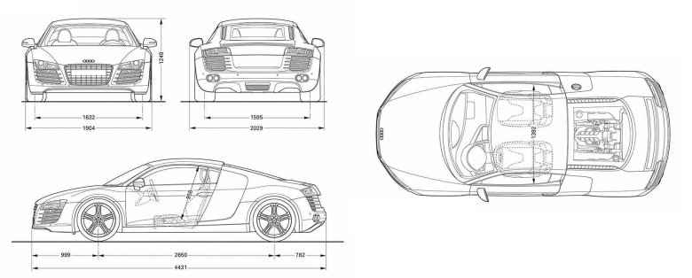 Audi r8 габариты