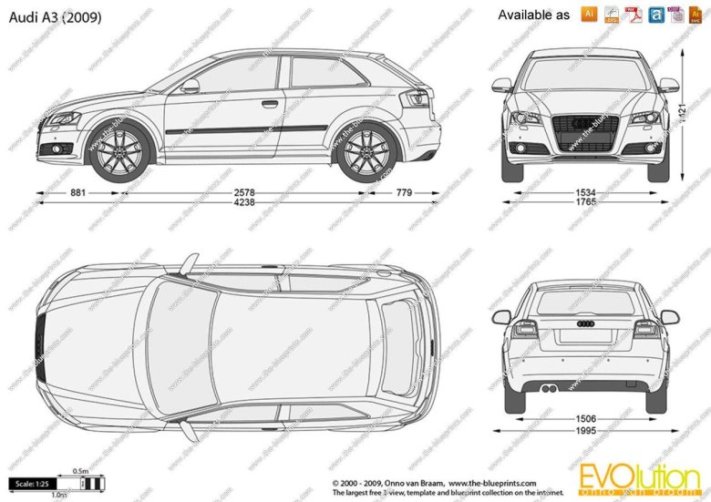 Габариты ауди а3 седан 2014