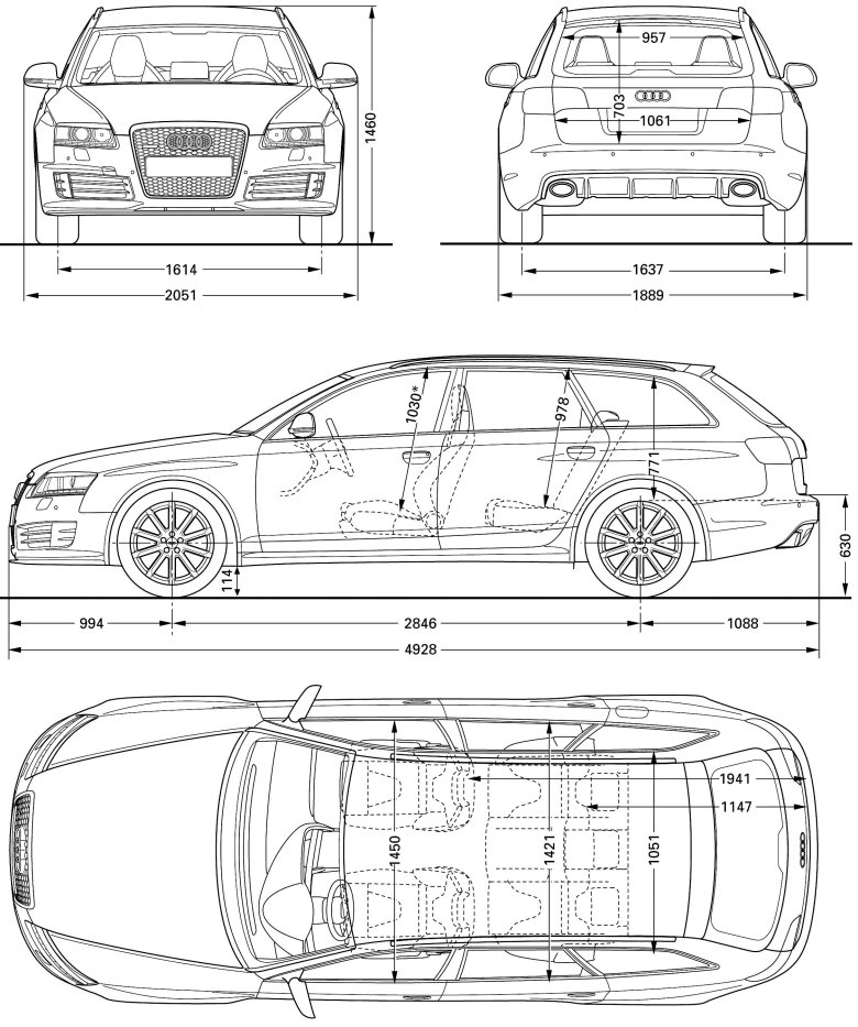 Audi a6 c8 габариты