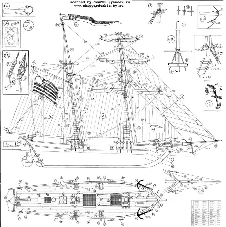 Парусник halcon 1840 чертежи
