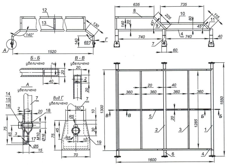 Багажник на крышу уаз 469 чертеж
