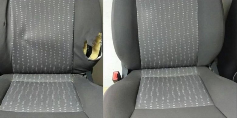 Восстановление ткани сиденья авто