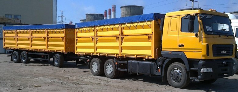 Маз зерновоз с прицепом