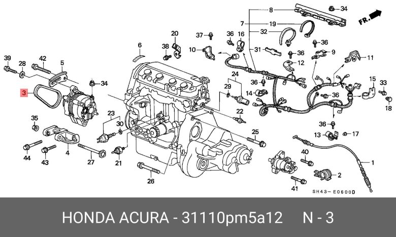 Схема двигателя хонда цивик