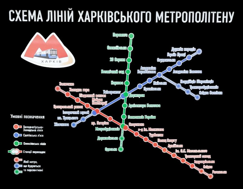 Схема харьковского метрополитена