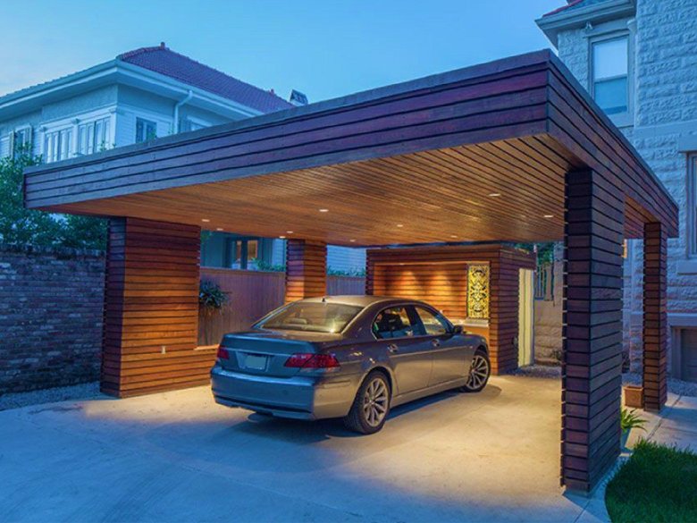 Дом с навесом для авто