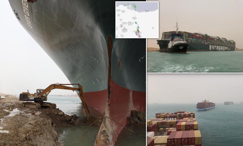 Корабль застрял в суэцком канале