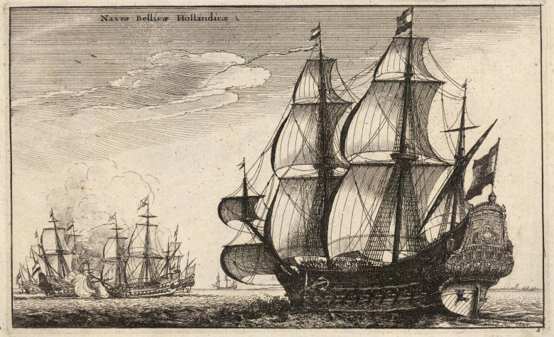 Ван де вельде гравюра фрегат галеон