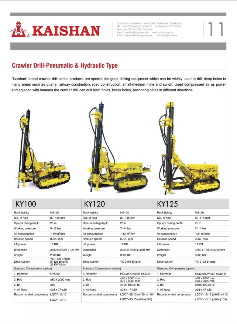 Crawler drilling rig kaishan