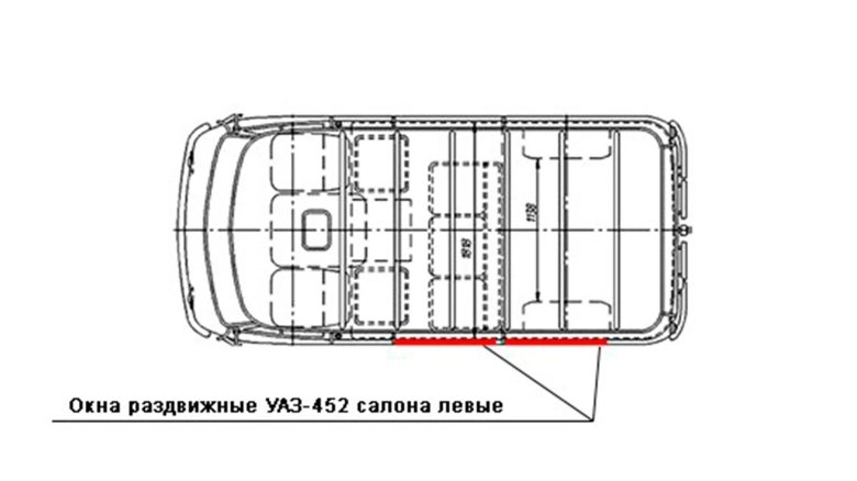 Окно раздвижное уаз 452 буханка