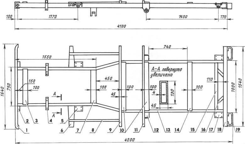 Рама уаз 469 чертеж