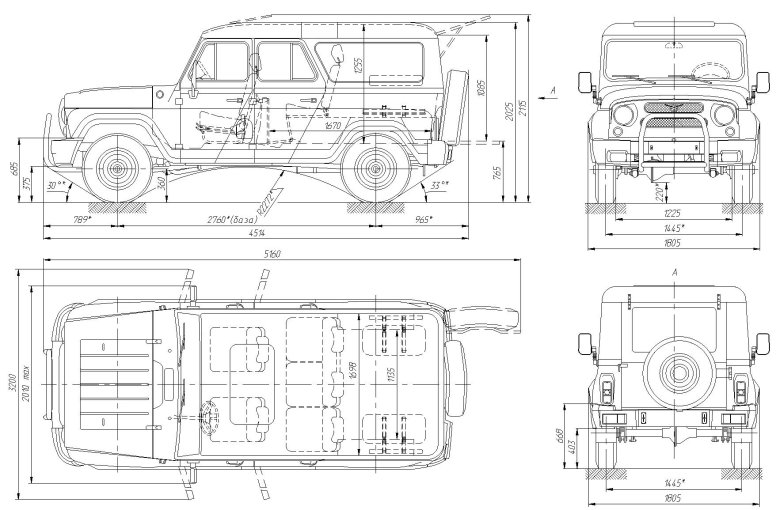 Габариты уаз хантер