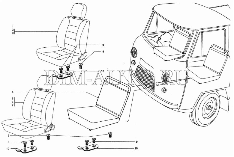 Сиденье уаз 452 водительское