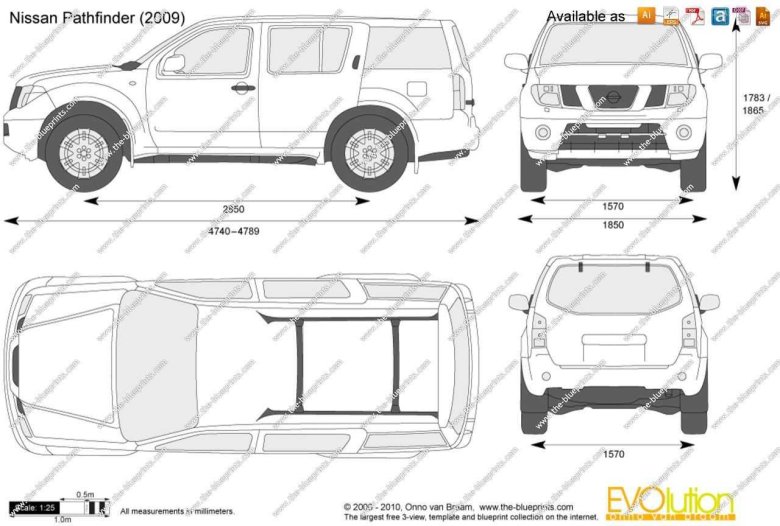 Nissan pathfinder r51 габариты