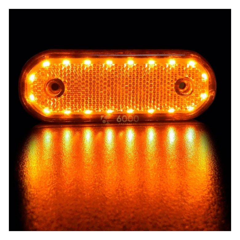 Фонарь габаритный желтый боковой светодиодный 24v овальный