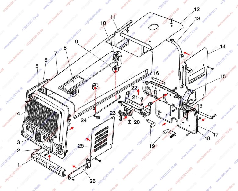Облицовка капота мтз 892