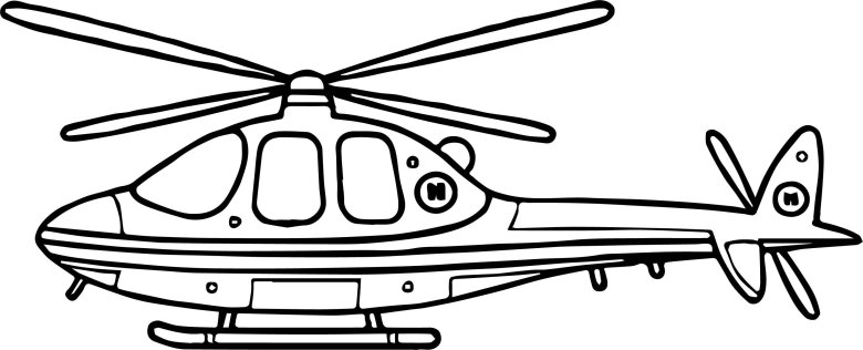Военный вертолет раскраска