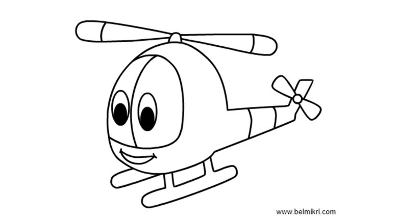 Вертолет раскраска для малышей