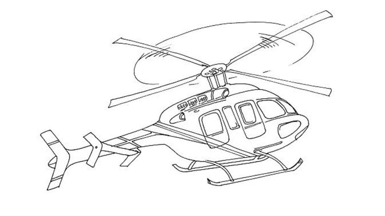 Вертолет раскраска для детей