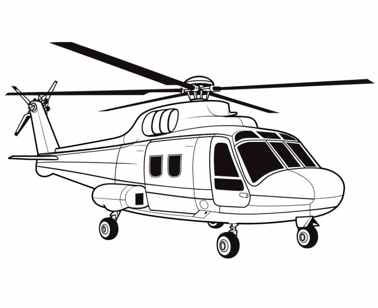 Вертолет раскраска для детей