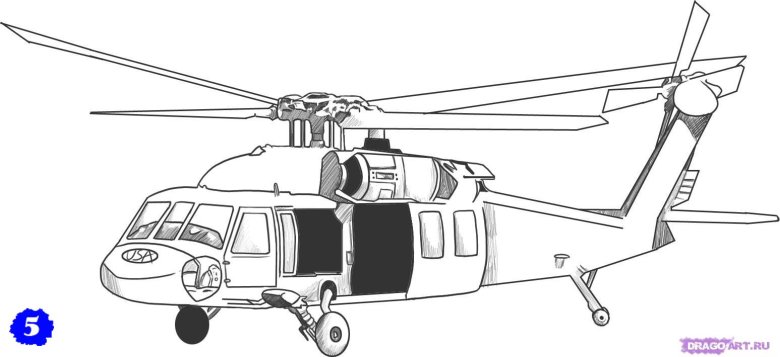 Военный вертолет разукрашка