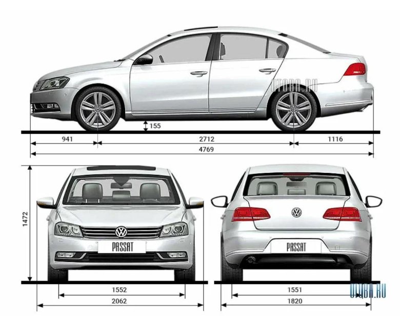 Габариты фольксваген пассат б7
