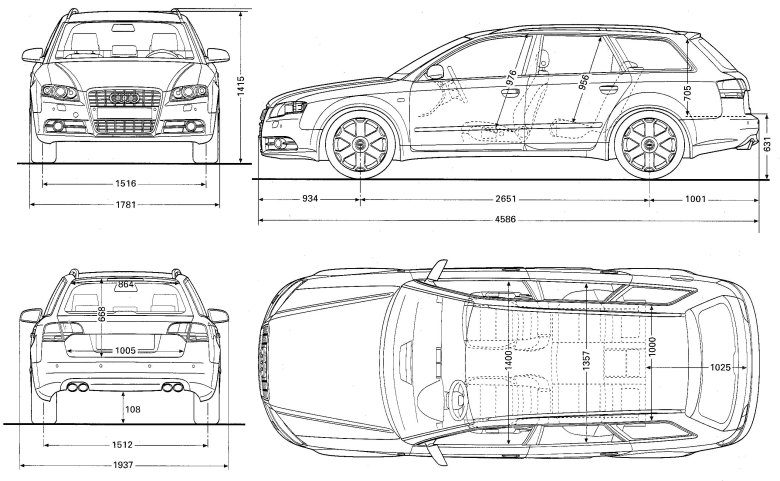 Audi a4 b8 габариты