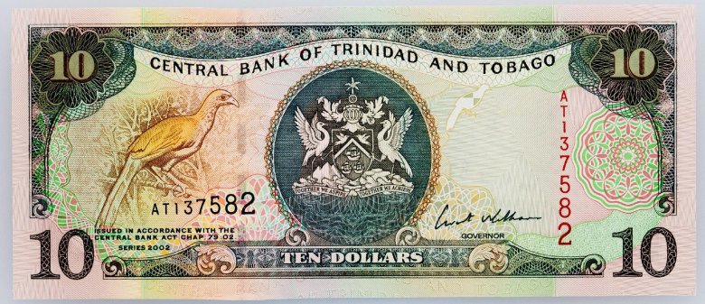 Тринидад и тобаго 10 долларов 2002