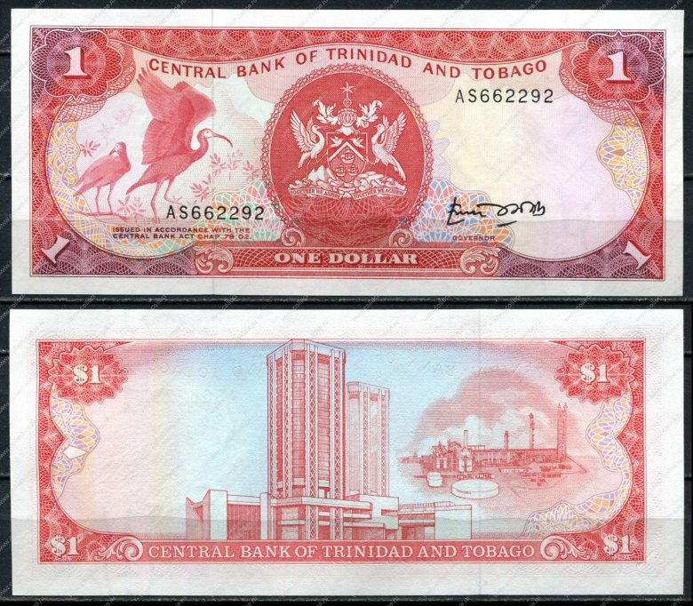Банкнота тринидад и тобаго 1 доллар 2006