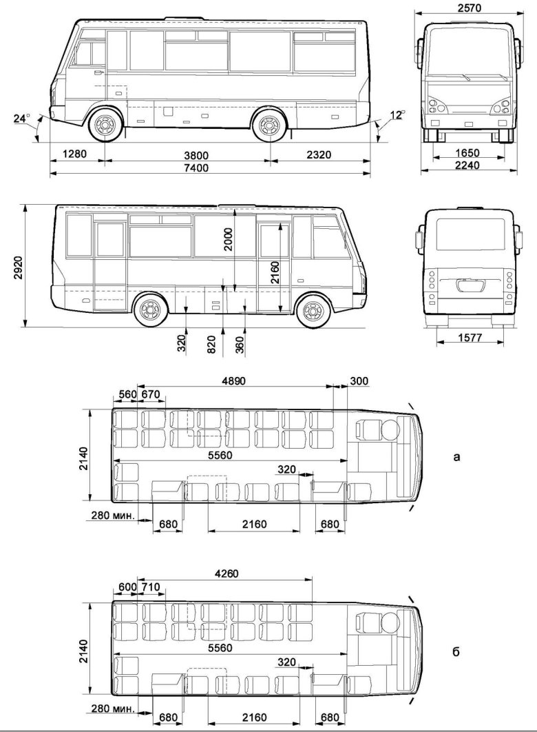 Габариты автобуса паз 32053