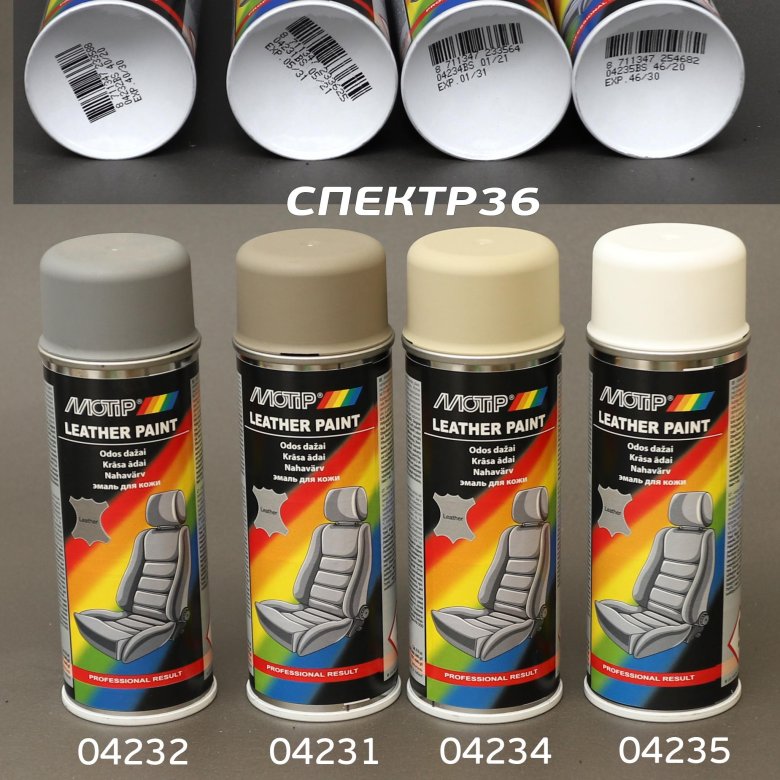 Краска для кожи бежевая аэрозоль 200 мл motip