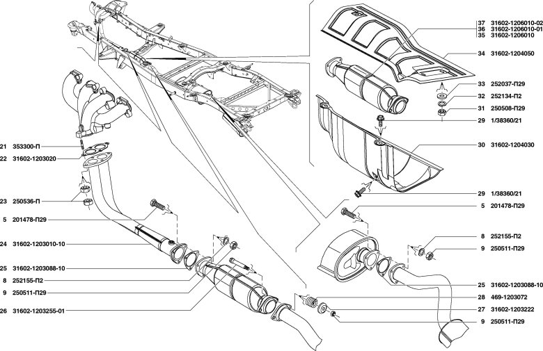 Крепления глушителя уаз патриот 409 двигатель
