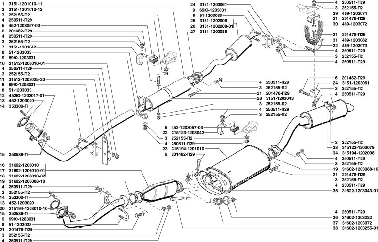 Глушитель уаз хантер 409 евро 3