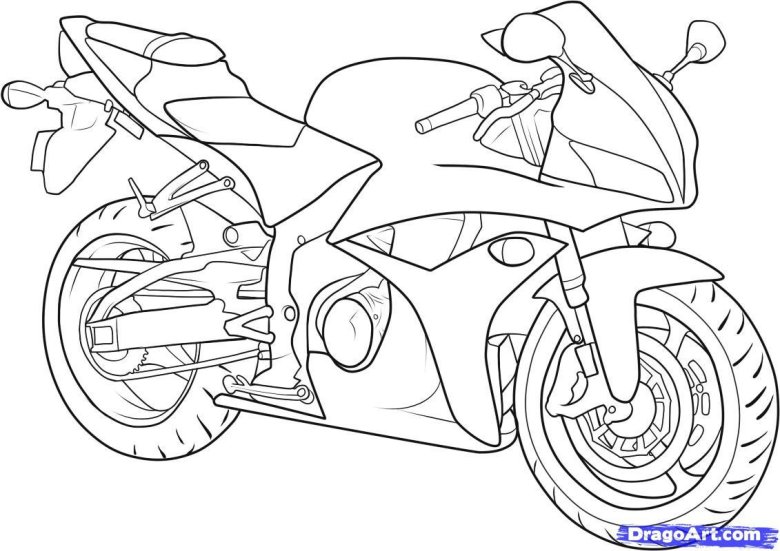 Раскраска мотоцикл ямаха р1
