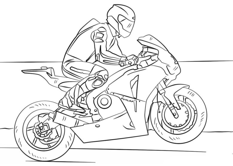Раскраска мотоцикл кавасаки ниндзя