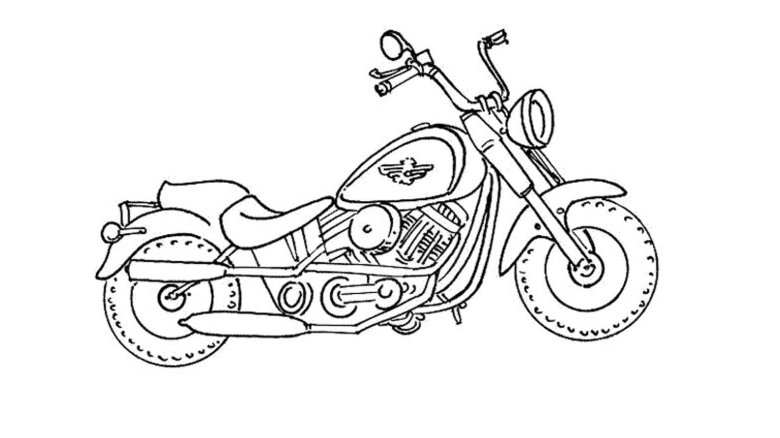 Мотоцикл раскраска для детей 7 лет