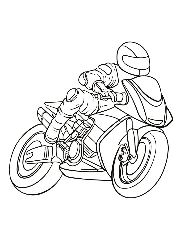 Раскраска для мальчиков мотоцикл