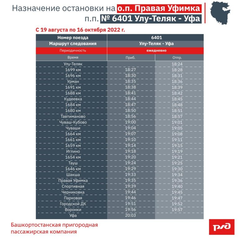 Электричка уфа улу теляк