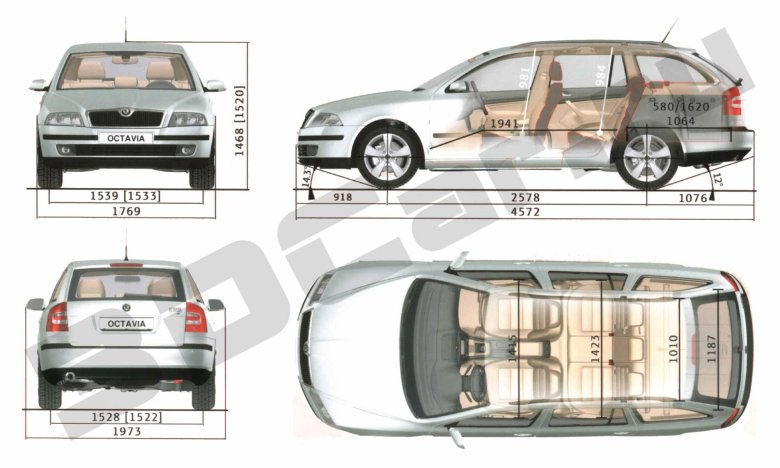 Габариты шкода октавия а5 универсал
