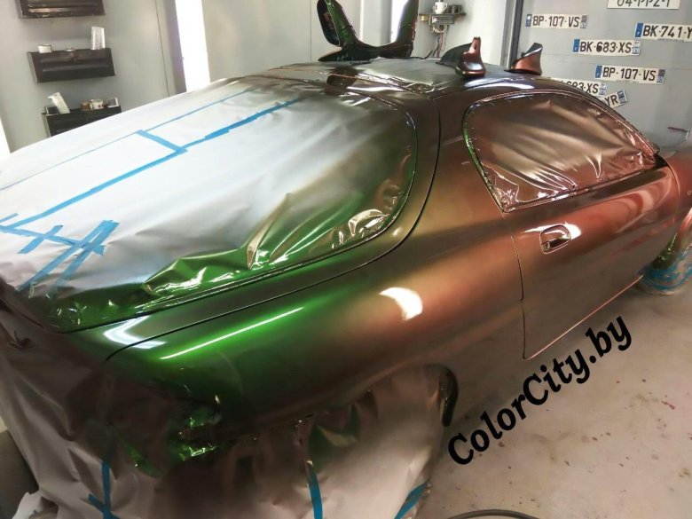 Хамелеон зеленый краска для авто