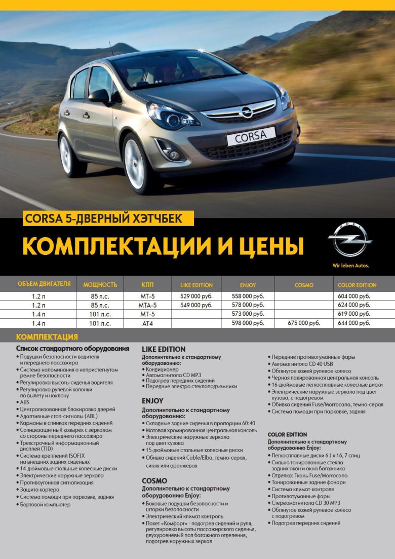 Опель корса 2011