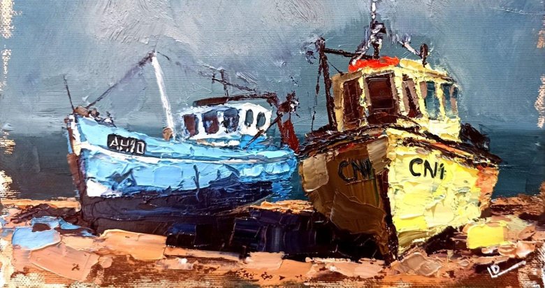 Картина художник михаил рудник буксир