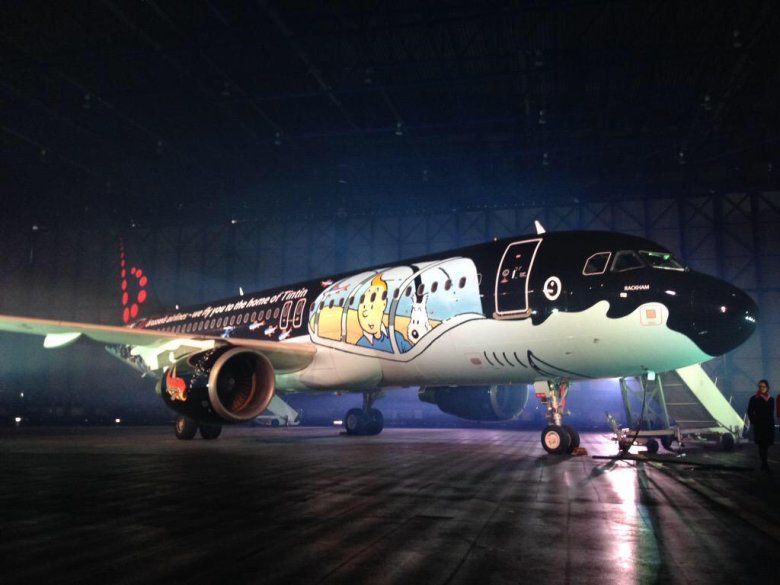 A320 brussel airlines tintin