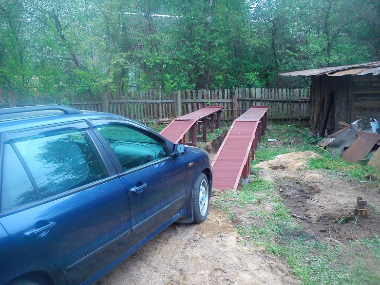 Эстакада из бревен своими руками для авто