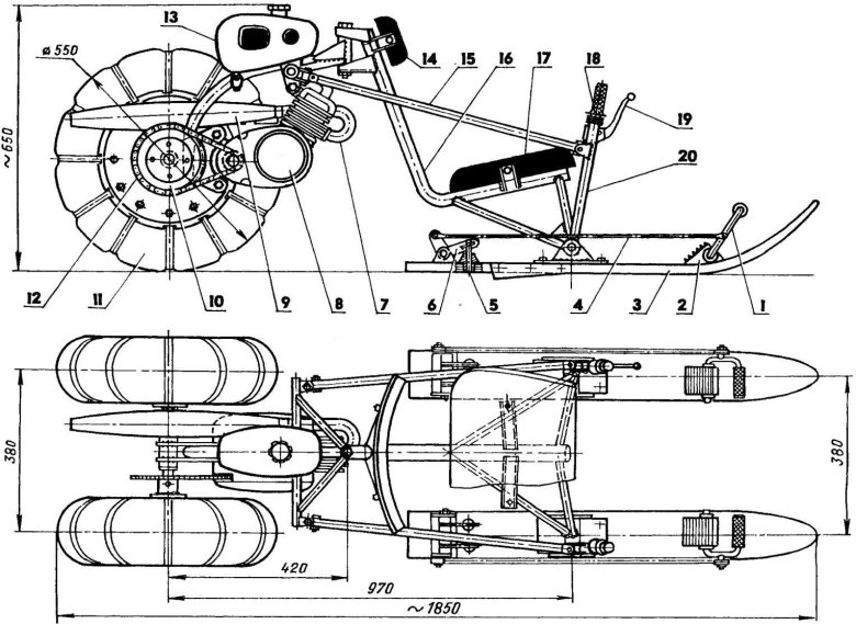 Снегоход своими руками чертежи