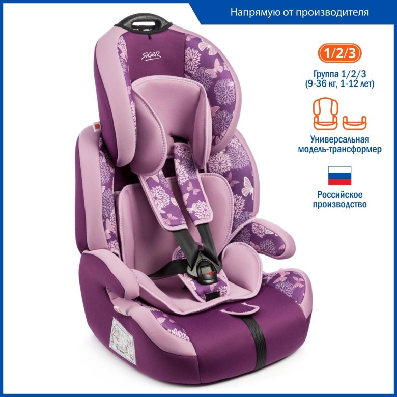 Детское автокресло 9-36 кг siger