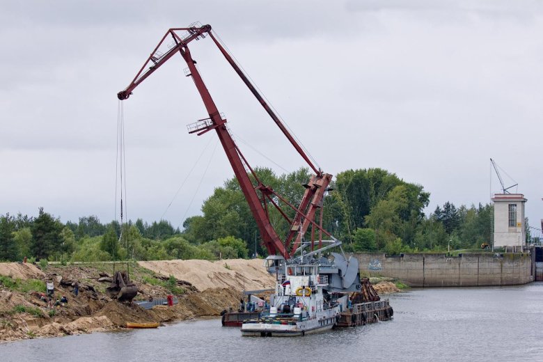 Кран плавучий ганц 25т