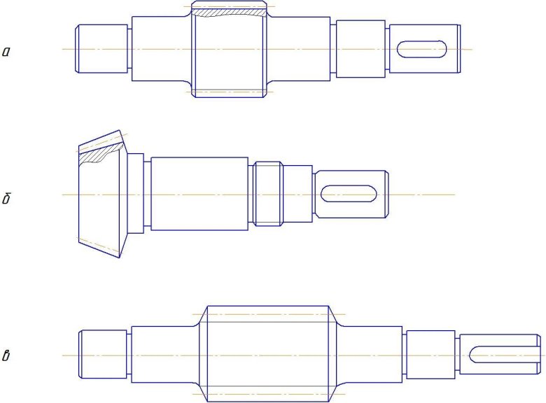 Вал-шестерня конического редуктора чертеж